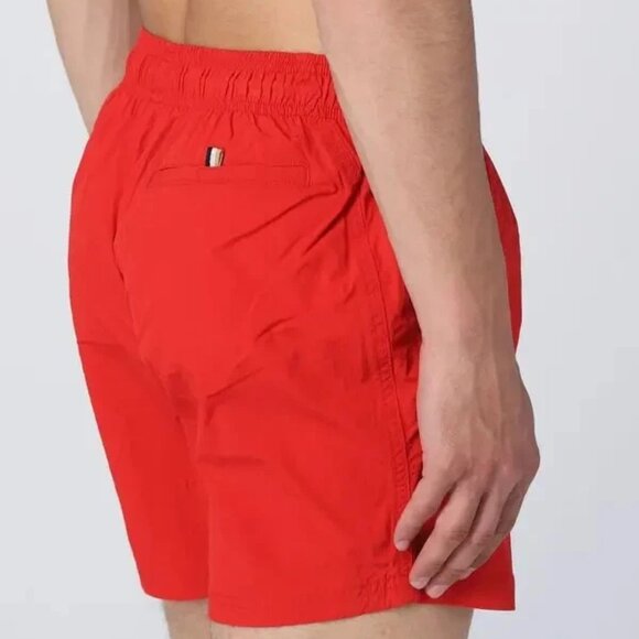 BOSS by Hugo Boss Men's Quick-Drying Large Contrast Logo Swim Shorts Red Size L - Picture 3 of 3